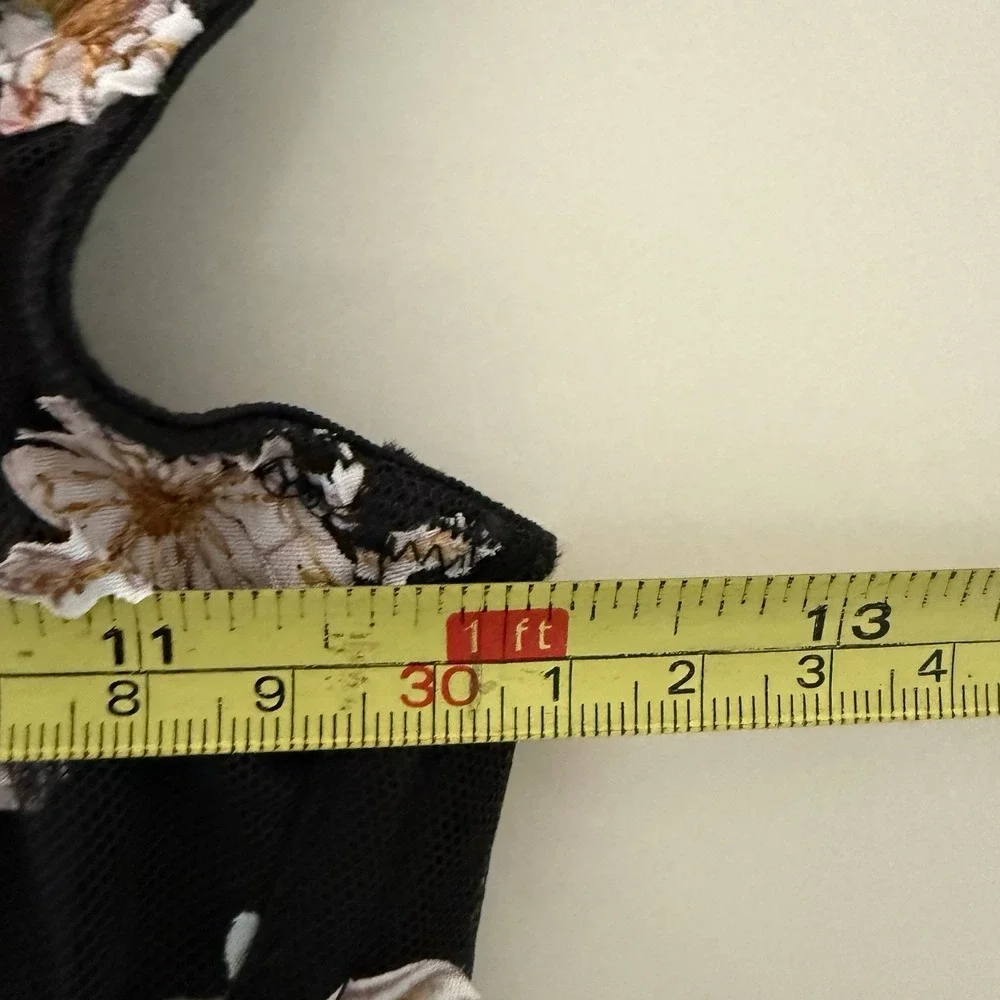 Victoria's Secret Dream Angels Black Floral Embroidery Corset Bustier Top SizeXS